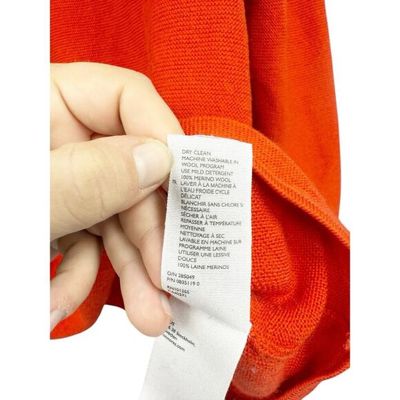 COS Merino Wool Orange A-Line Sweater Jumper Top Womens Medium - Picture 3 of 9
